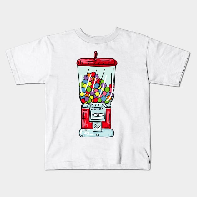 Retro Gumball Machine Kids T-Shirt by SWON Design